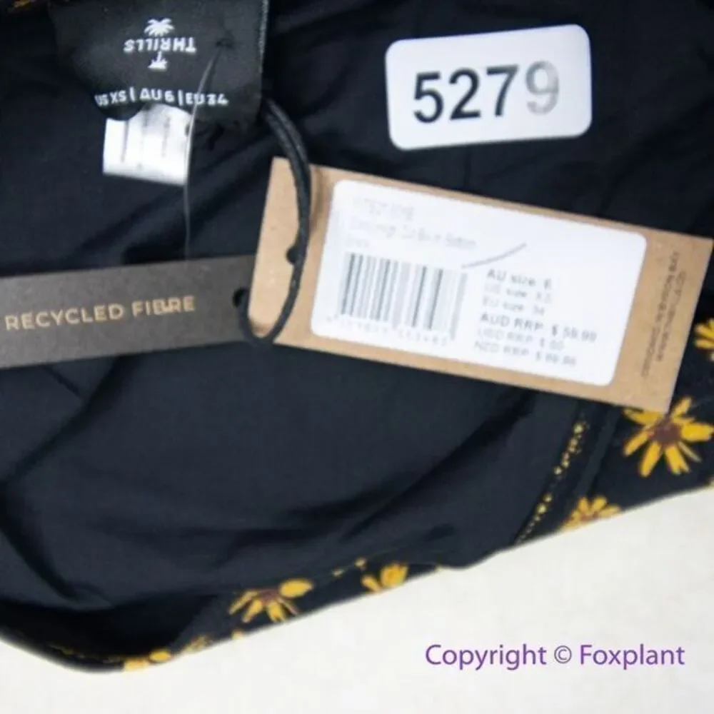 NEW  Free People x‎ Thrills black daisy high waist bikini bottom, US size XS